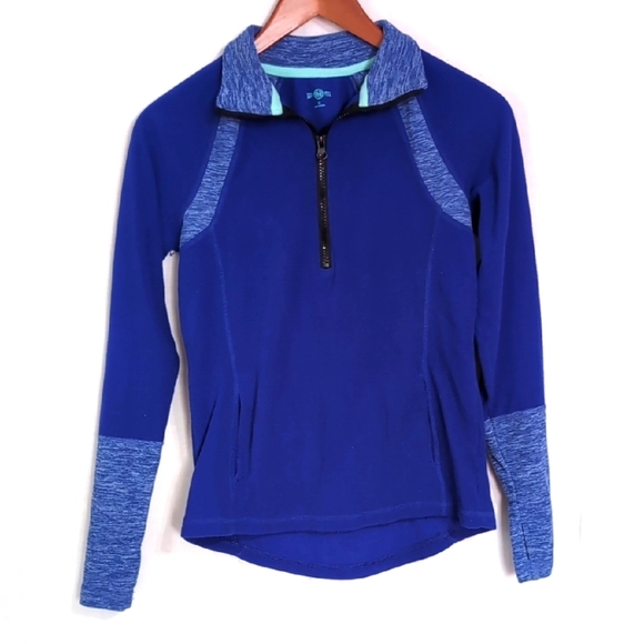 SO Blue Fleece Long Sleeve Quarter Zip with Pockets Size X-Small - Picture 1 of 5